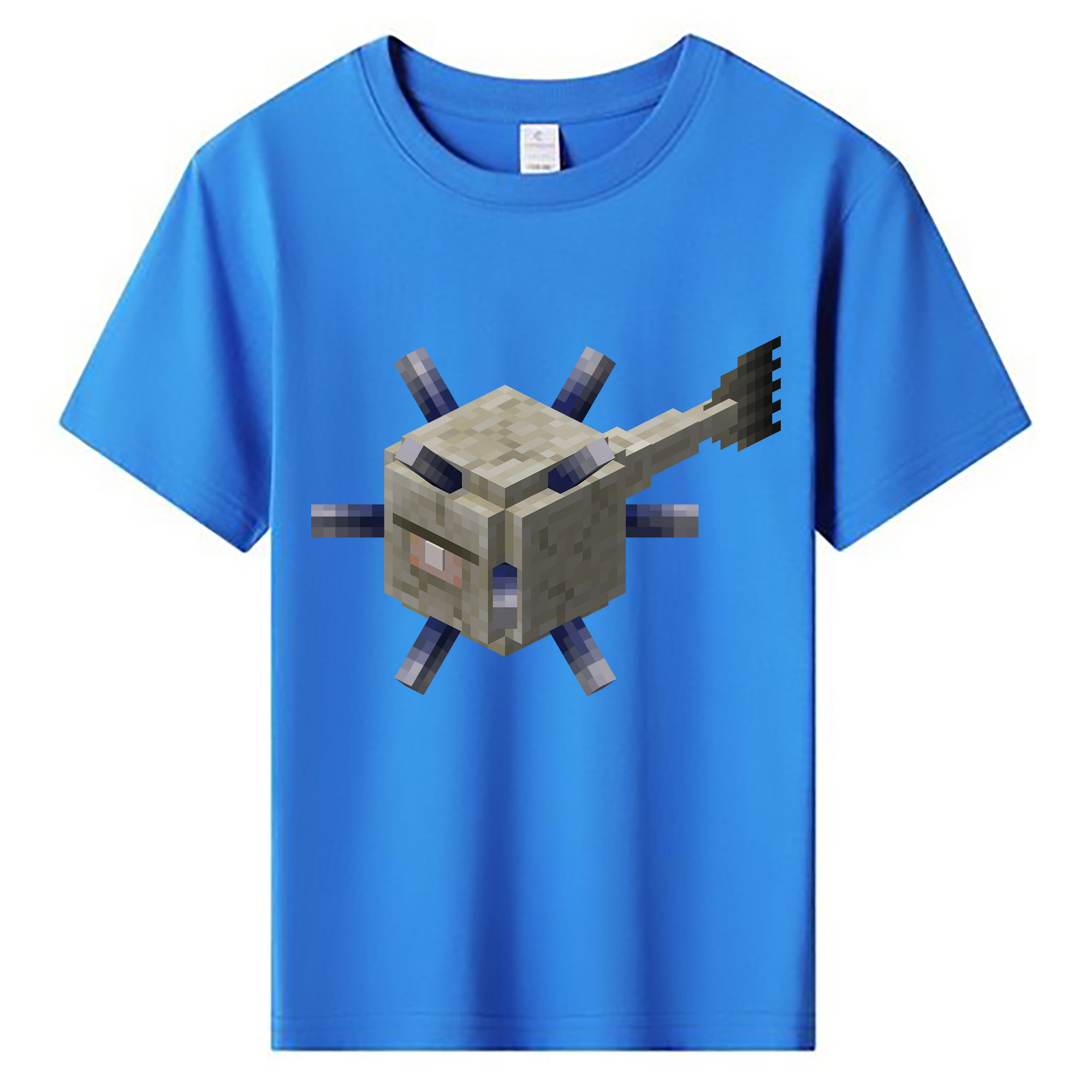 （画像用） マインクラフト ブロックの世界 Minecraft MC Block world 綿100％キッズTシャツ（フロントプリント）
